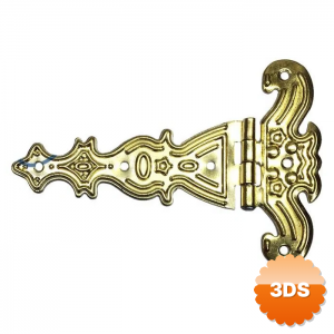 Dekoratif, Sac Tek Kuyruklu Menteşe - 69x102 Mm, Büyük, Sarı, 1 Adet