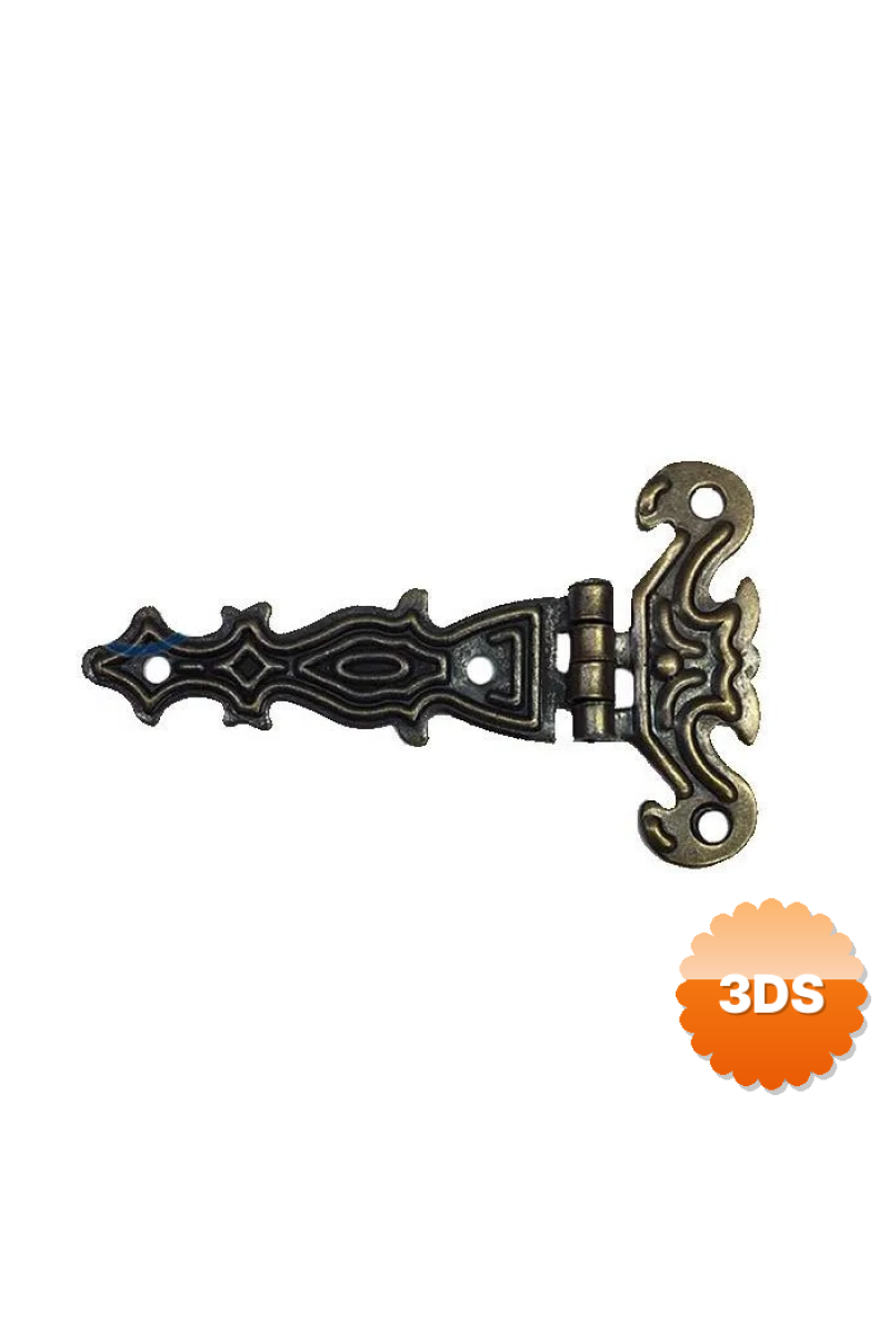 Dekoratif, Sac Tek Kuyruklu Menteşe - 40x68 Mm, Küçük, Antik, 100 Adet