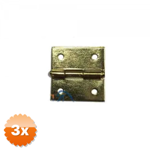 3 Adet Tavla Menteşesi No:2 - 15x15mm, Sarı, 1 Adet