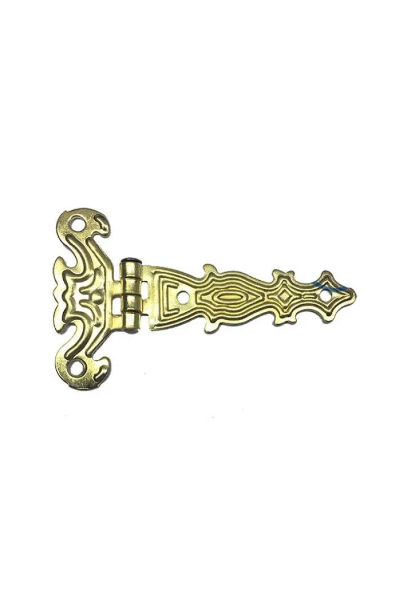 Dekoratif, Sac Tek Kuyruklu Menteşe - 40x68 Mm, Küçük, Sarı, 100 Adet