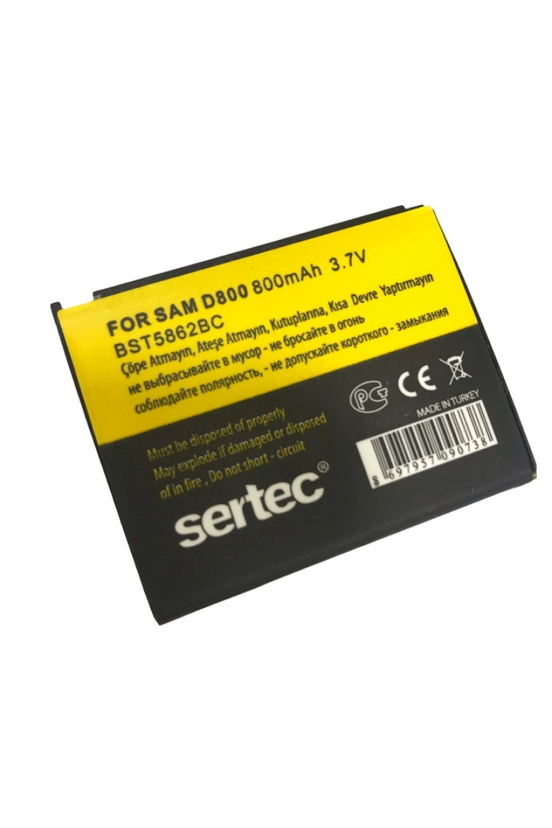 Sertec - Samsung D808/d800 Uyumlu Batarya