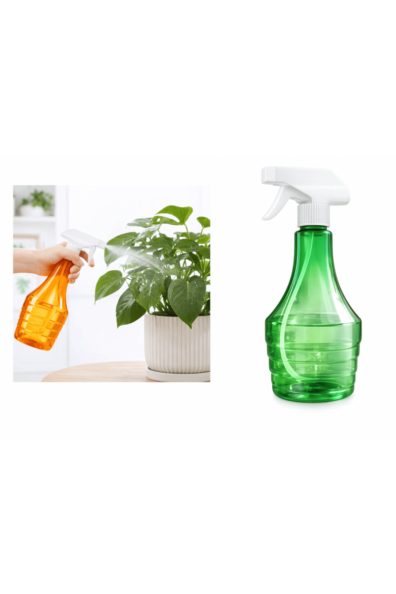 Çok Amaçlı Fısfıs Çiçek Sulama Şeffaf Su Sprey Şişesi 500 Ml