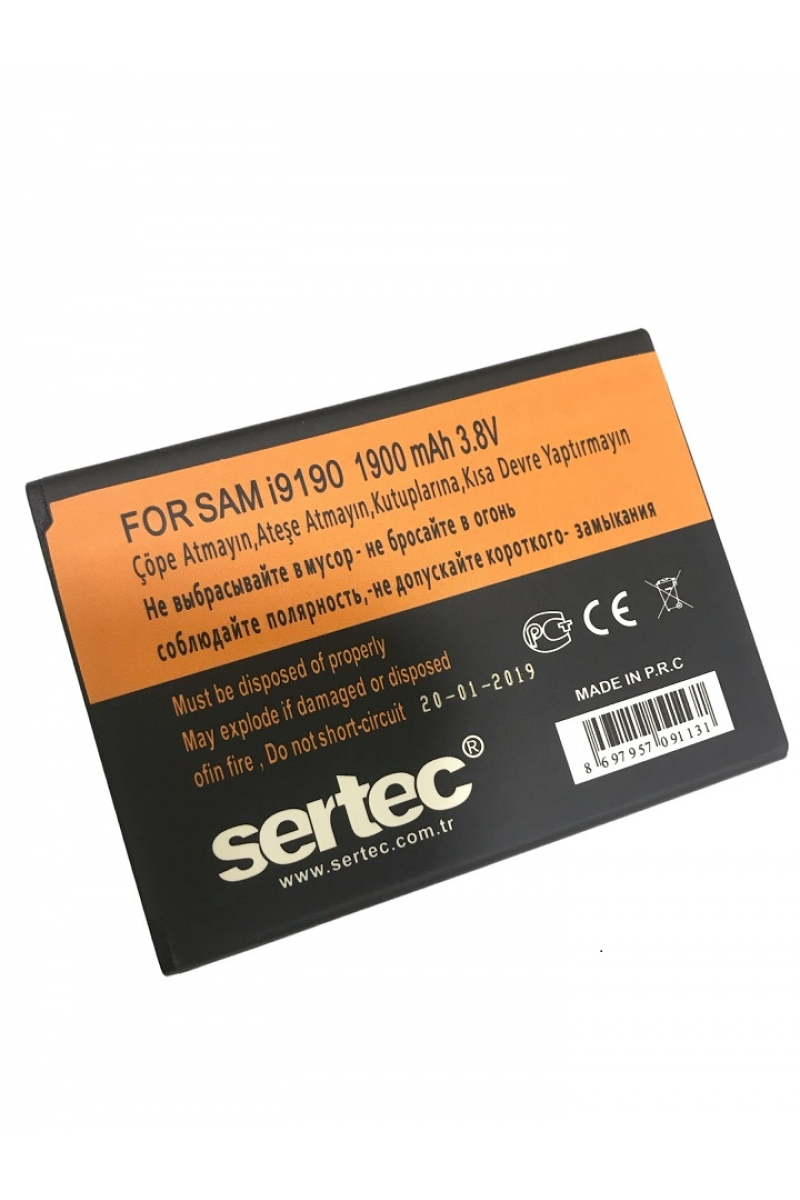 Sertec - Samsung Galaxy S4 Mını İ9190 / J1 2016 Uyumlu Batarya