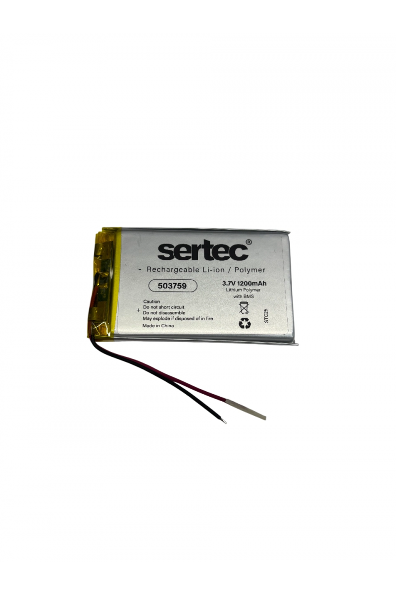 Sertec 503759 3.7v 1200 Mah Li - polymer Pil (devreli/1.5a)