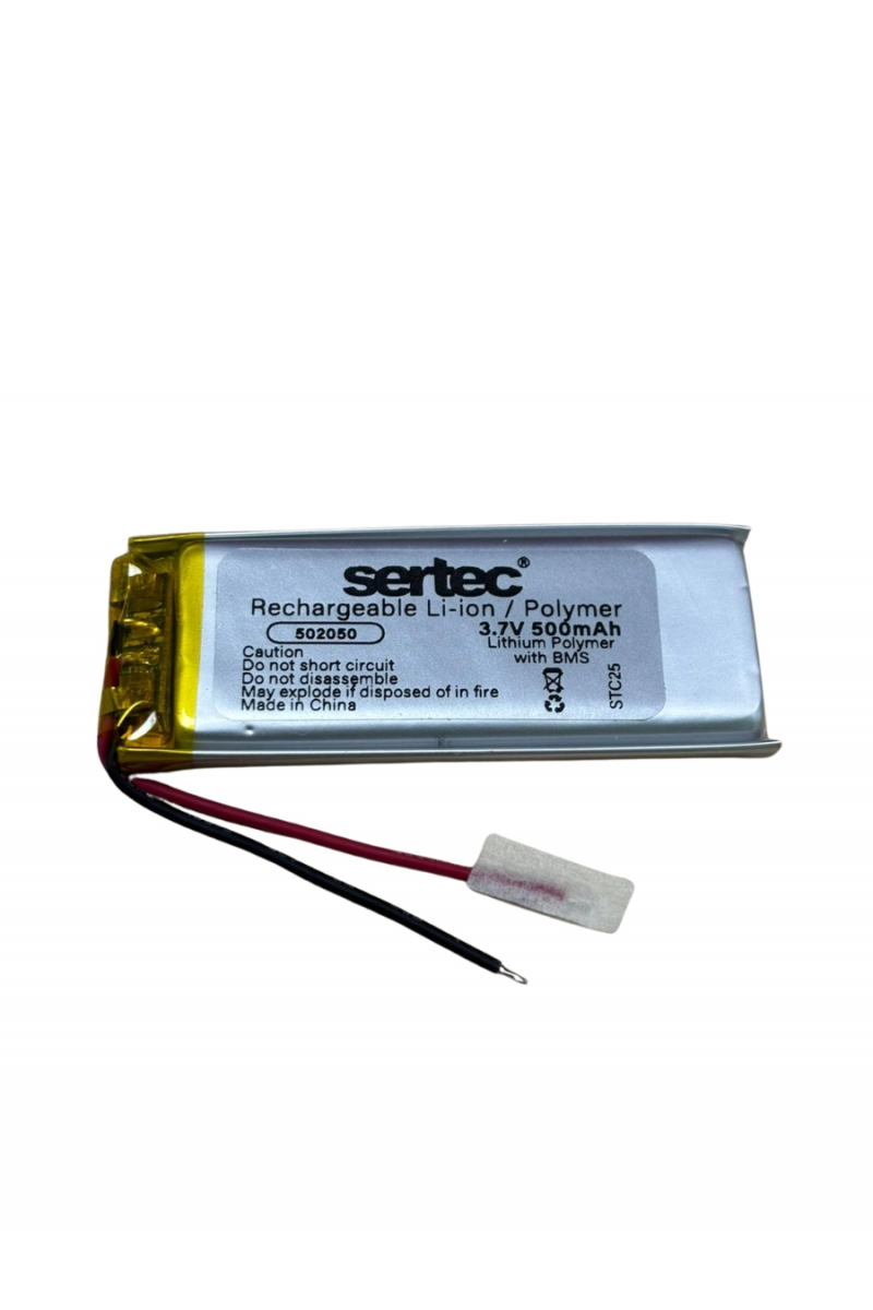 Sertec 502050 3.7v 500 Mah Li - polymer Pil (devreli/1.5a)
