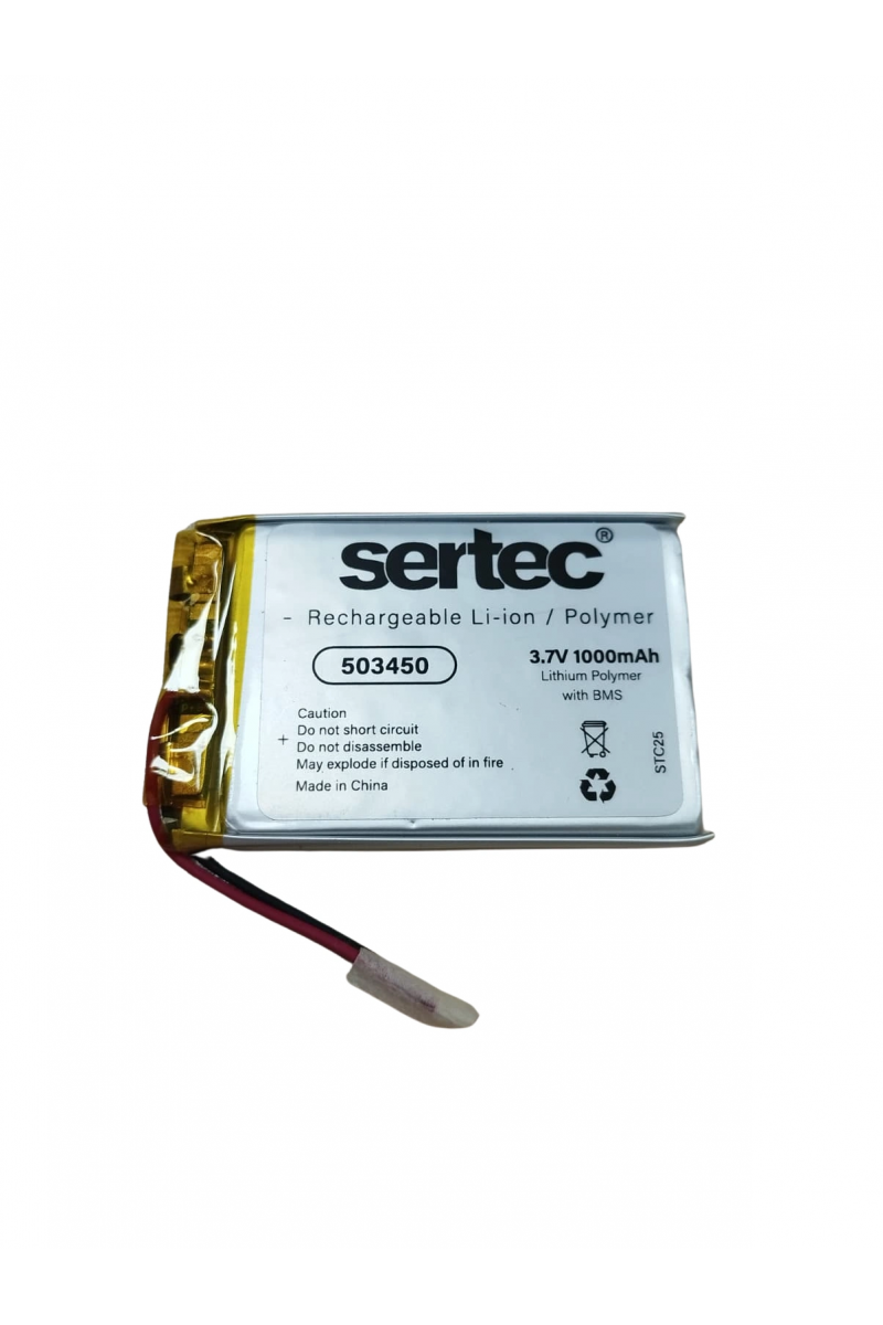 Sertec 503450 3.7v 1000 Mah Li - polymer Pil (devreli/1.5a)