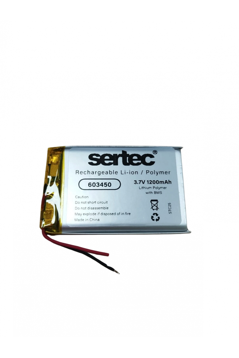 Sertec 603450 3.7v 1200 Mah Li - polymer Pil (devreli/1.5a)