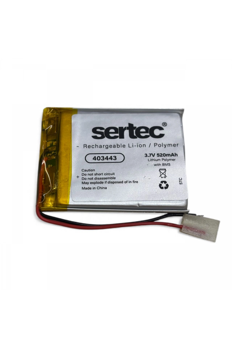 Sertec 403443 3.7v 520 Mah Li - polymer Pil (devreli/1.5a)