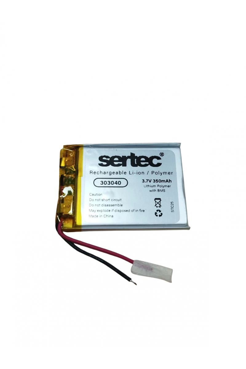 Sertec 303040 3.7v 350 Mah Li - polymer Pil (devreli/1.5a)