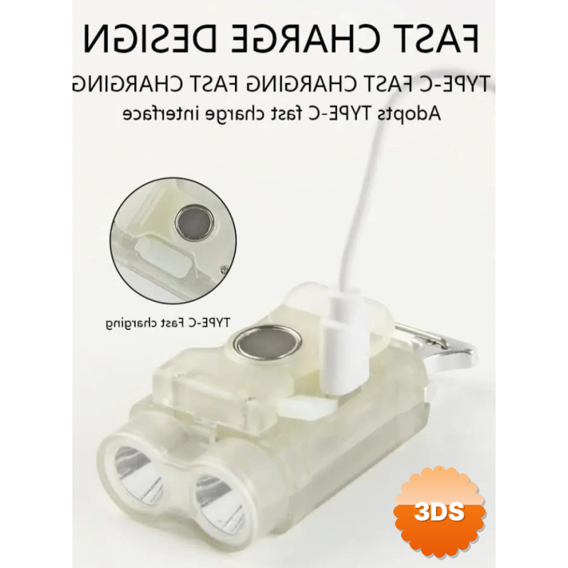 F.b.ı V15 Edc El Feneri 1200lm Anahtarlık Işık Tip - c Şarj Edilebilir Taşınabilir Mini Torch Mıknatıs Klips Ile Kamp Cep Fener