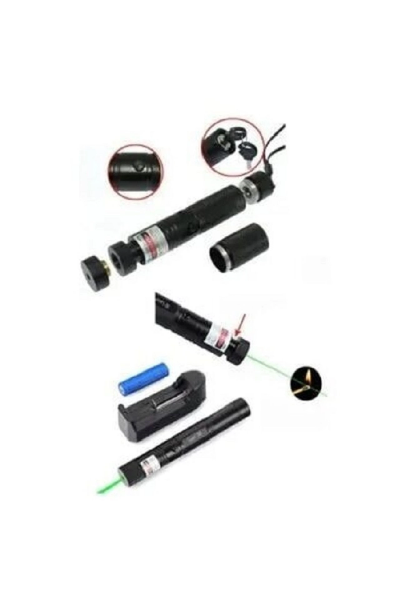 Polizei Şarjlı Turbo Yeşil Lazer Pointer Kibrit Yakabilen Güç 1000mw