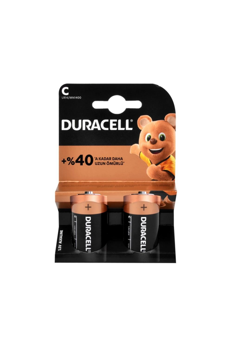 Duracell Alkalin Orta Boy C Pil 2li