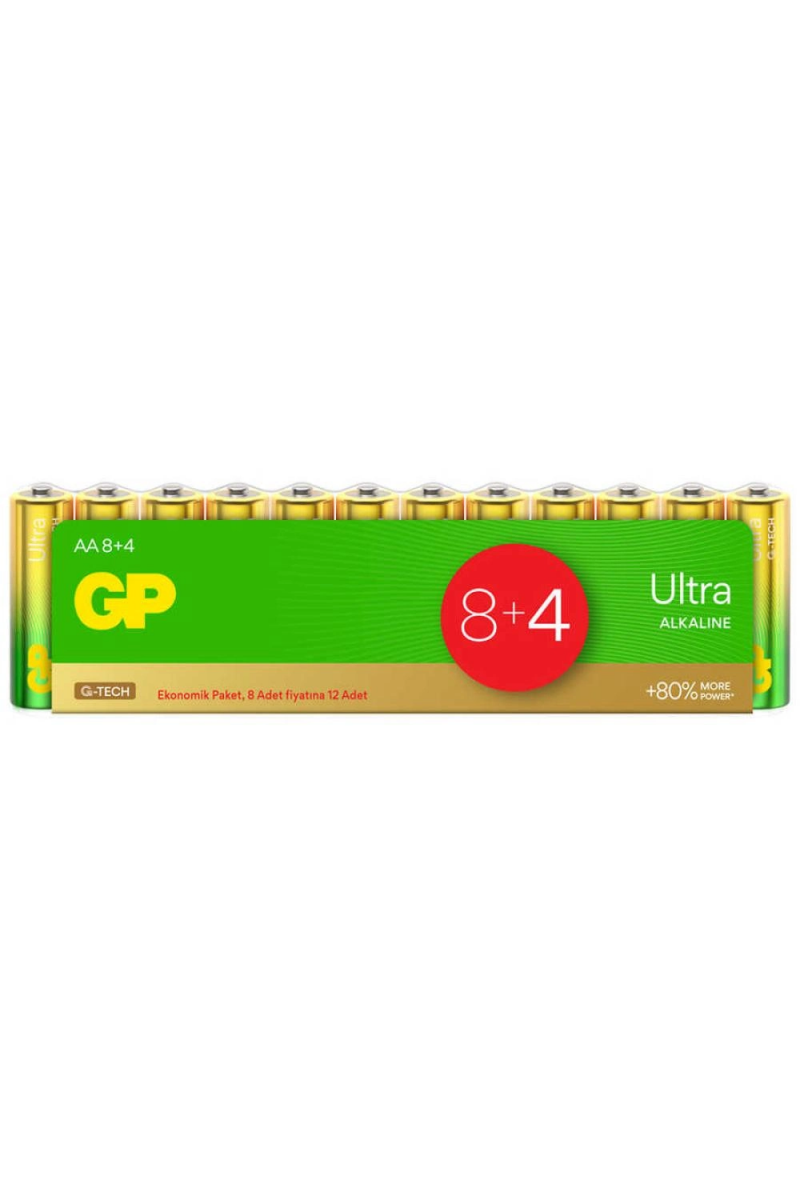 Gp Ultra Alkalin Aa Kalem Pil 12li Paket