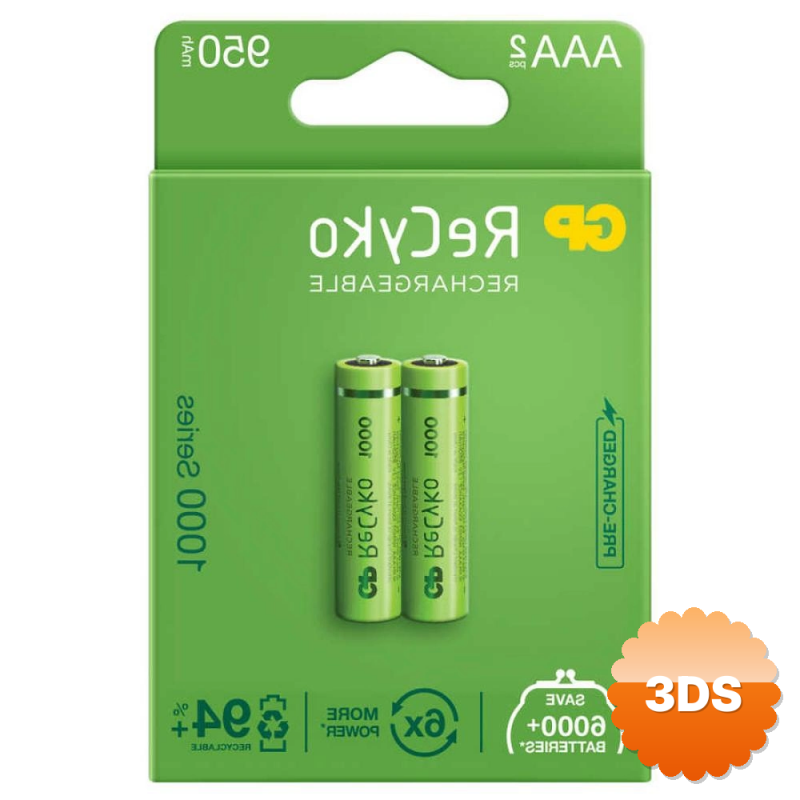 Gp Recyko 950mah Aaa Şarj Edilebilir İnce Kalem Pil 2'li Paket