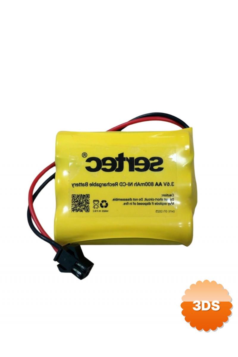 Sertec 3.6v 3s1p Aa 800 Mah Kablo + Siyah Konnektörlü Oyuncak Pili