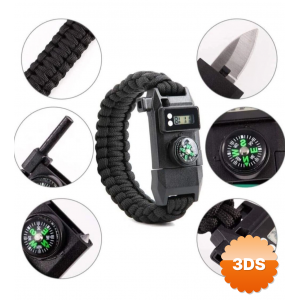 Paracord Dijital Saat Düdük Hayatta Kalma Kamp Bilekliği