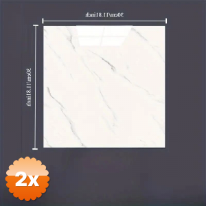 2 Adet Beyaz Mermer Desenli Alüminyum Plastik Duvar Sticker (30*30)