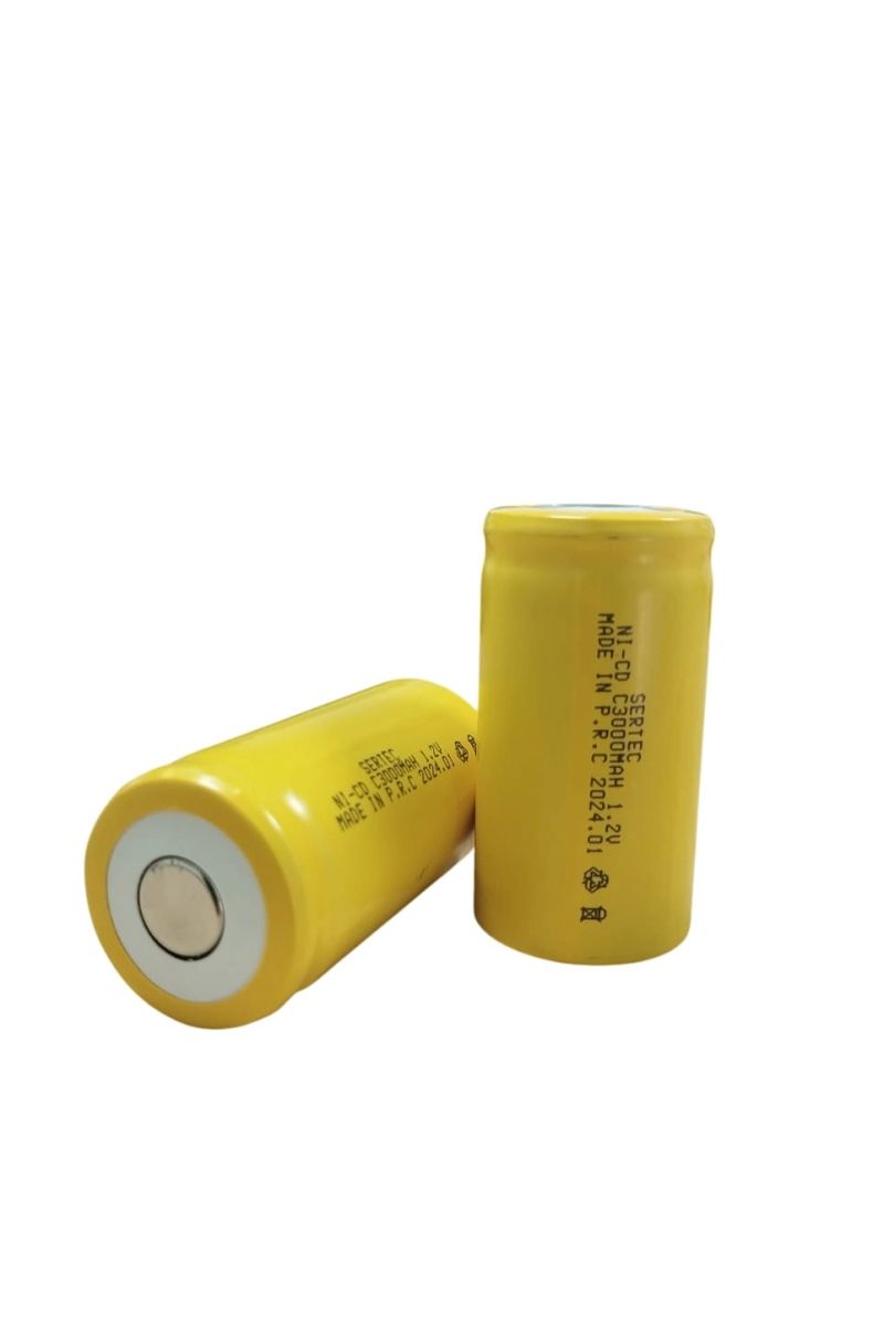 Sertec - 1.2v 3000 Mah - C Orta Boy - Ni - cd Şarjlı Pil - (başsız / Flat Head)