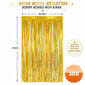 Gold Metalize Parti Perdesi 100x200 cm – Kapı ve Arka Fon Perdesi