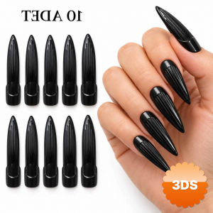 Siyah Plastik Cadı Takma Tırnak 10’lu Set