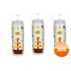3 Adet Çikolata Sos Şişesi - Şeffaf - 700 Ml