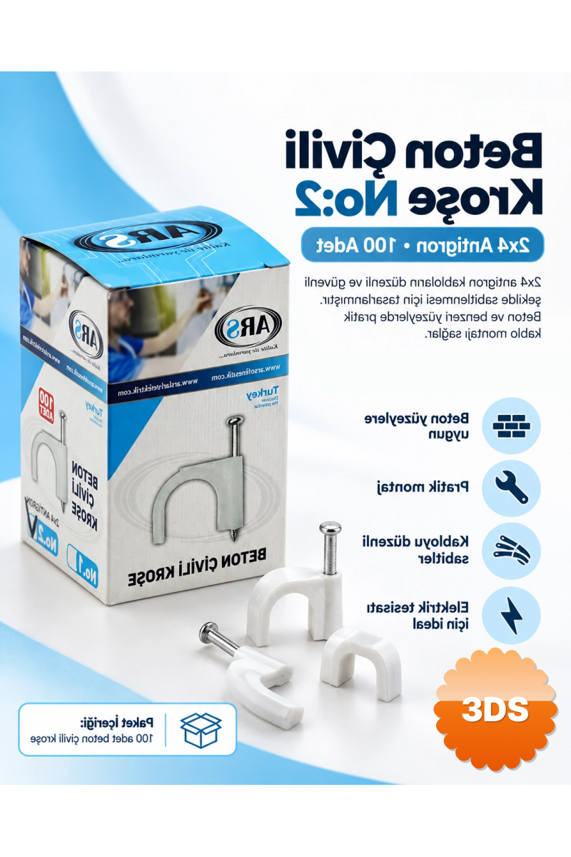 Beton Çivili Kroşe No:2 (2x4 Antigron) – 100 Adet