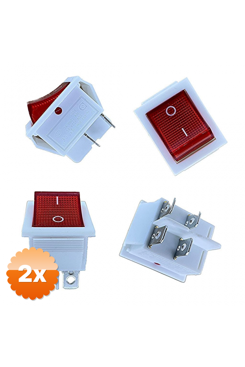 2 Adet Ic - 104b Geniş Işıklı Anahtar On - off Beyaz Kasa