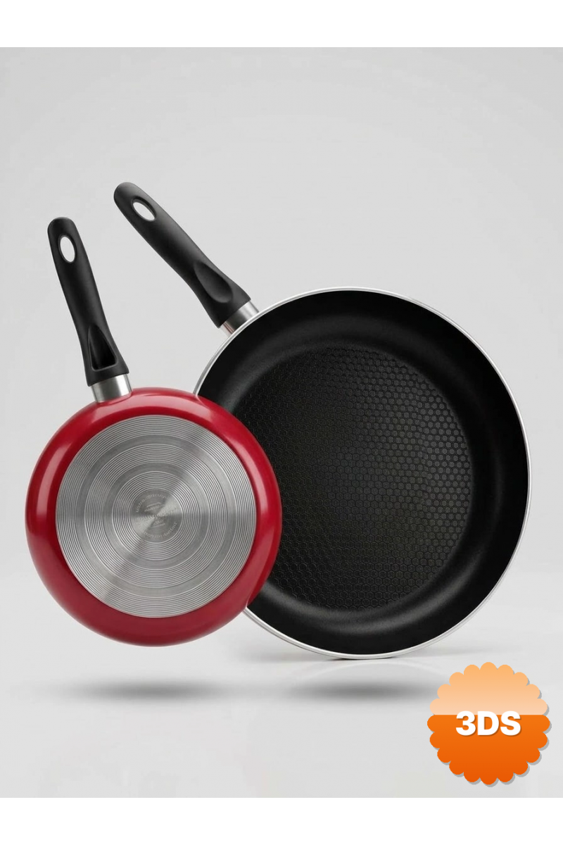 Tava 28 Cm Alüminyum Yapışmaz Tava Non Stick Kırmızı Tava Günlük Mutfak Kullanımı İçin İdeal