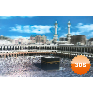 3 Boyutlu Resim Ekstra Çözünürlüğe Sahip Kabe Resmi Mekke Tablosu 40x60 Cm