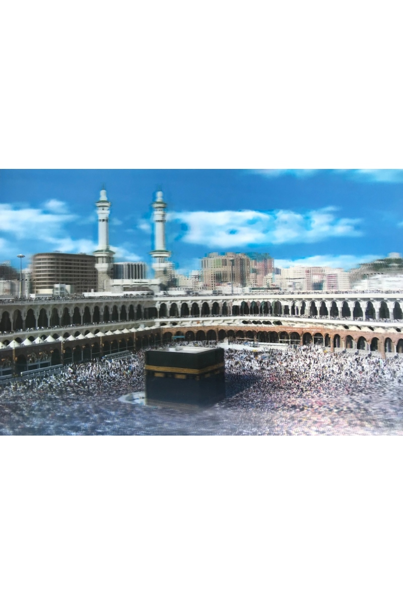 3 Boyutlu Resim Ekstra Çözünürlüğe Sahip Kabe Resmi Mekke Tablosu 40x60 Cm