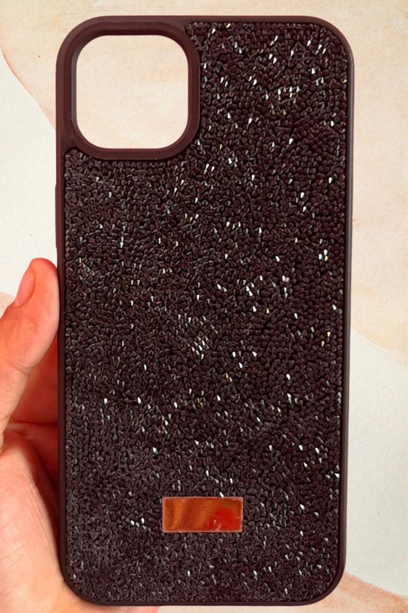 iPhone 14 Plus / 15 Plus Yıldız Tozu Premium Siyah Silikon Kılıf