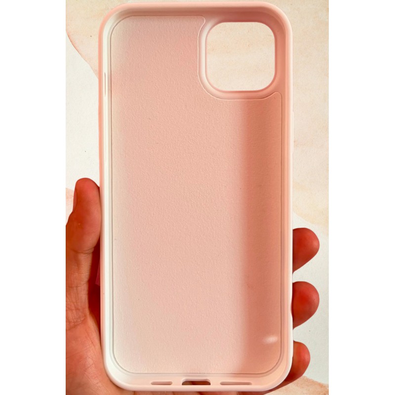 iPhone 14 Plus / 15 Plus Yıldız Tozu Premium Beyaz Silikon Kılıf