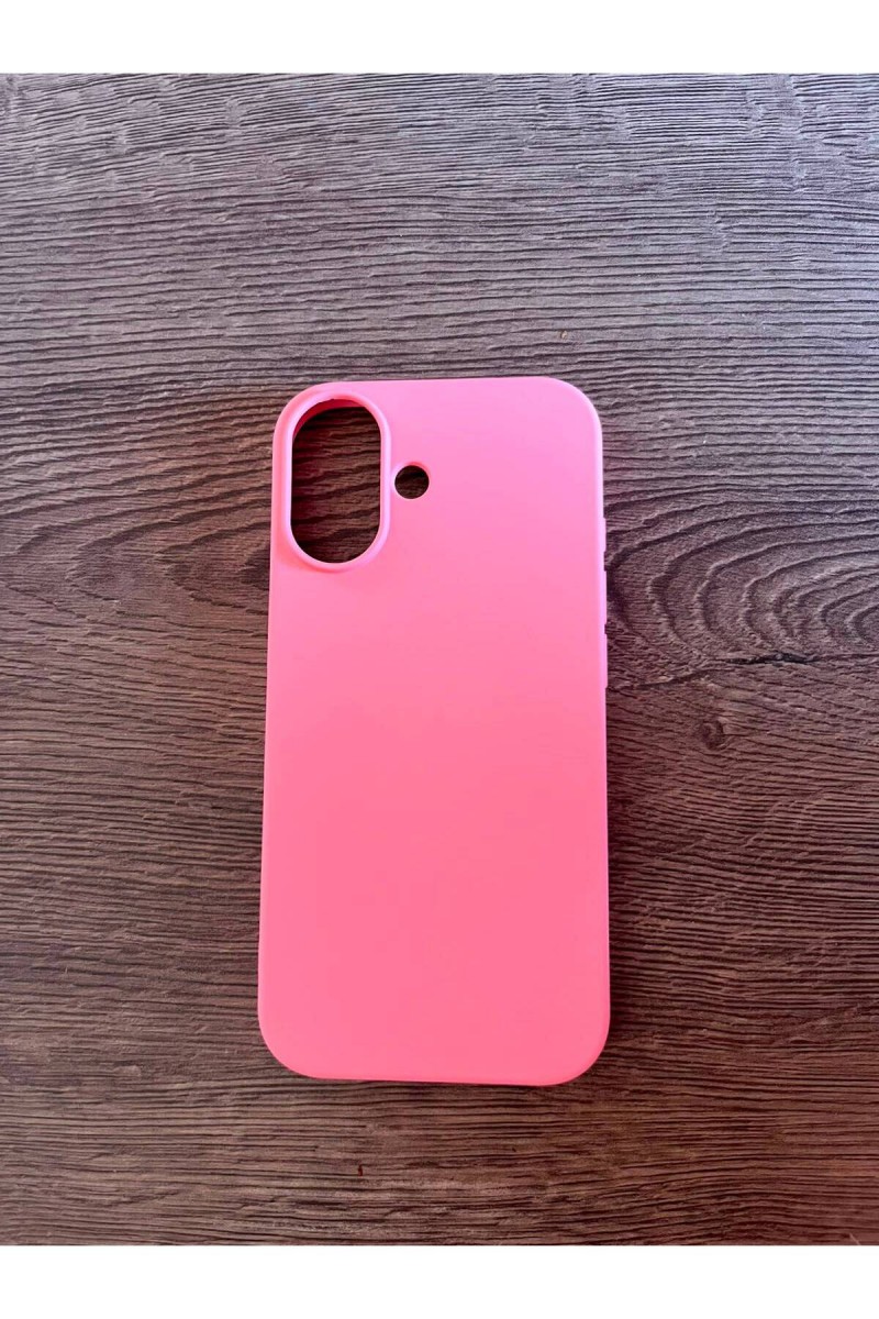 iPhone 17 Uyumlu Pembe Kadife İç Yüzeyli Silikon Telefon Kılıfı