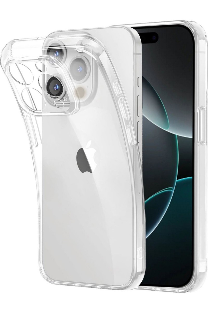 iPhone 16 Pro Uyumlu Şeffaf Silikon Telefon Kılıfı