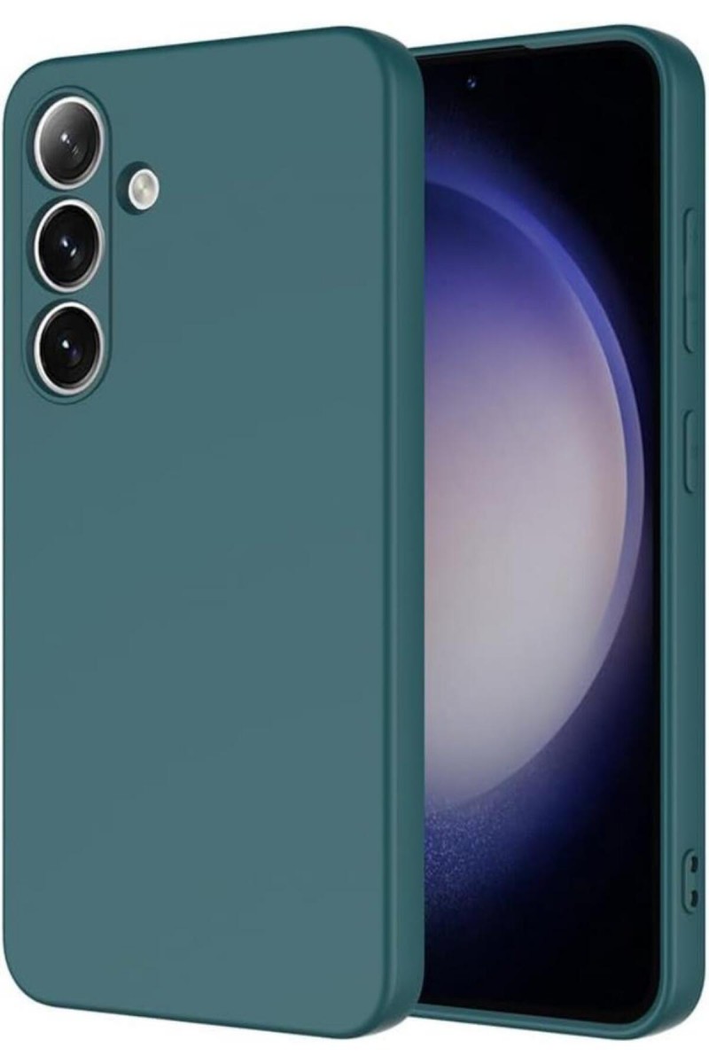 Samsung Galaxy A56 Uyumlu Yeşil Kadife İç Yüzeyli Silikon Telefon Kılıfı