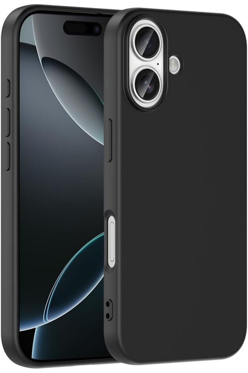 iPhone 17 Uyumlu Siyah Kadife İç Yüzeyli Silikon Telefon Kılıfı