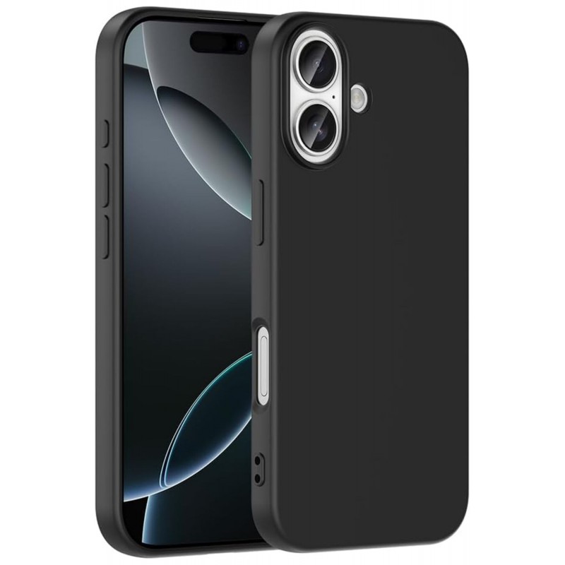 iPhone 17 Uyumlu Siyah Kadife İç Yüzeyli Silikon Telefon Kılıfı
