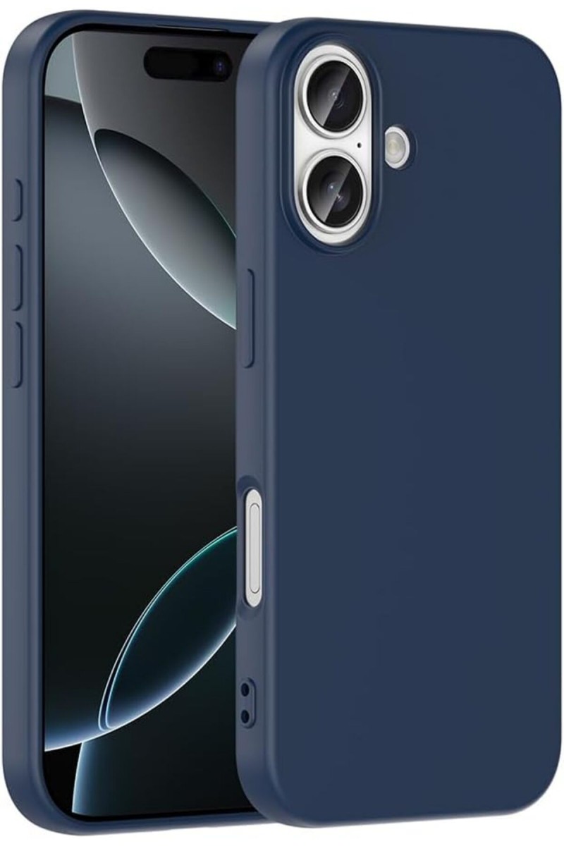 iPhone 17 Uyumlu Lacivert Kadife İç Yüzeyli Silikon Telefon Kılıfı