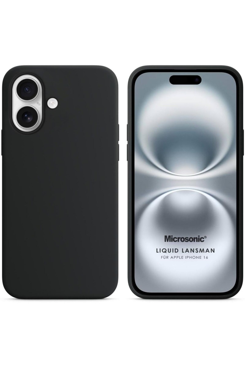 iPhone 16 Uyumlu Siyah Kadife İç Yüzeyli Silikon Telefon Kılıfı