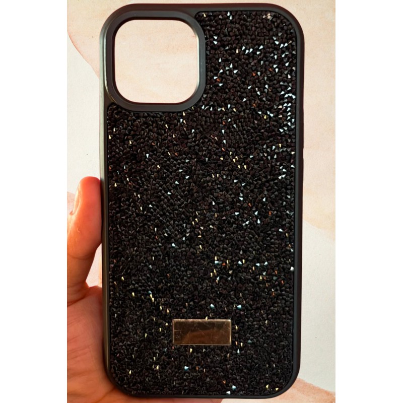 iPhone 15 Yıldız Tozu Premium Siyah Silikon Kılıf