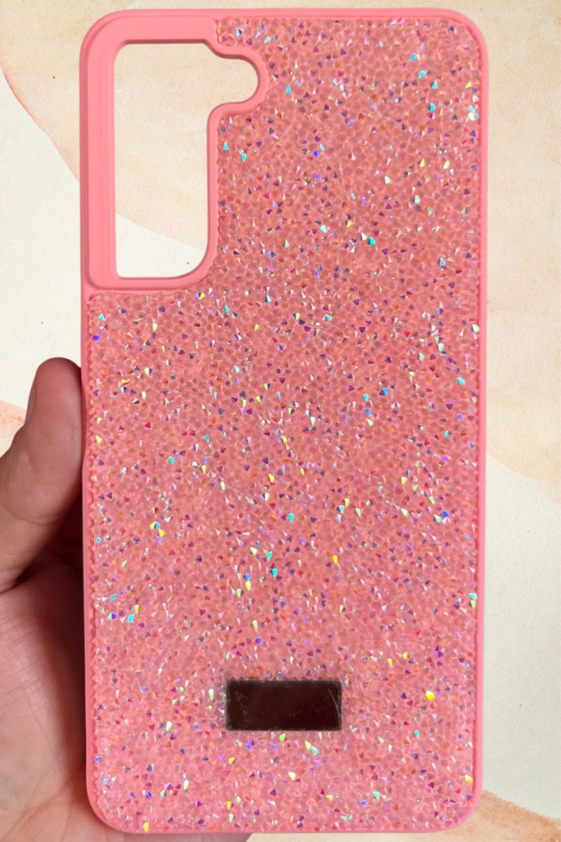 Samsung Galaxy S21 FE Yıldız Tozu Premium Pembe Silikon Kılıf