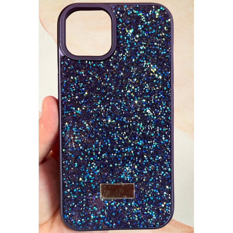 iPhone 13 / 14 Yıldız Tozu Premium Mor Silikon Kılıf