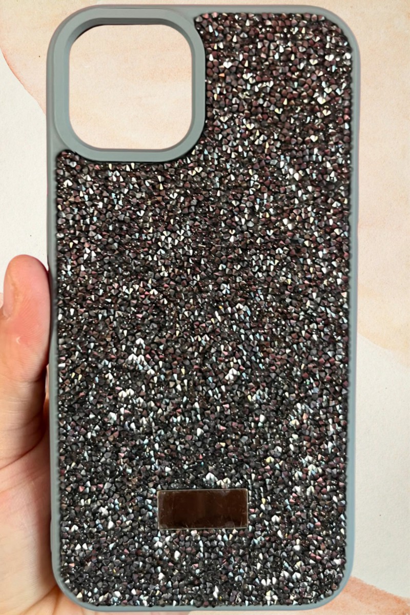 iPhone 13 / 14 Yıldız Tozu Premium Gri Silikon Kılıf