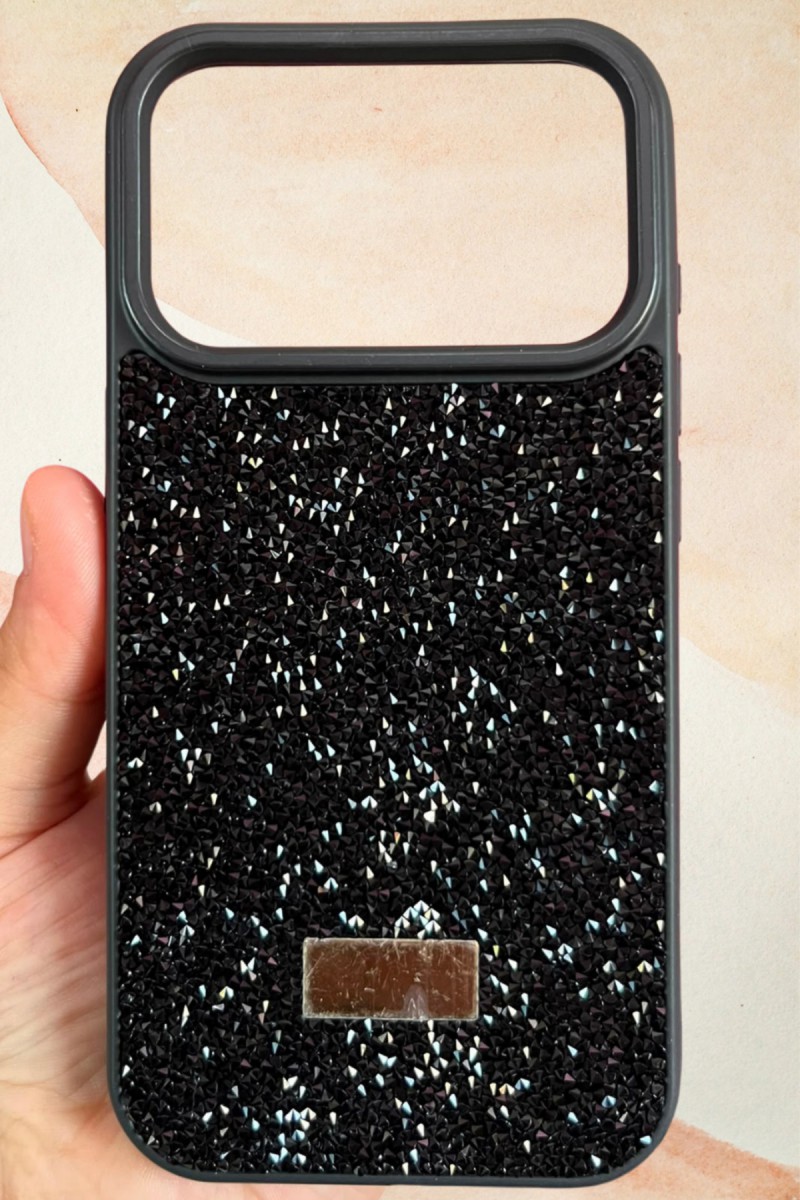 iPhone 17 Pro Yıldız Tozu Premium Siyah Silikon Kılıf