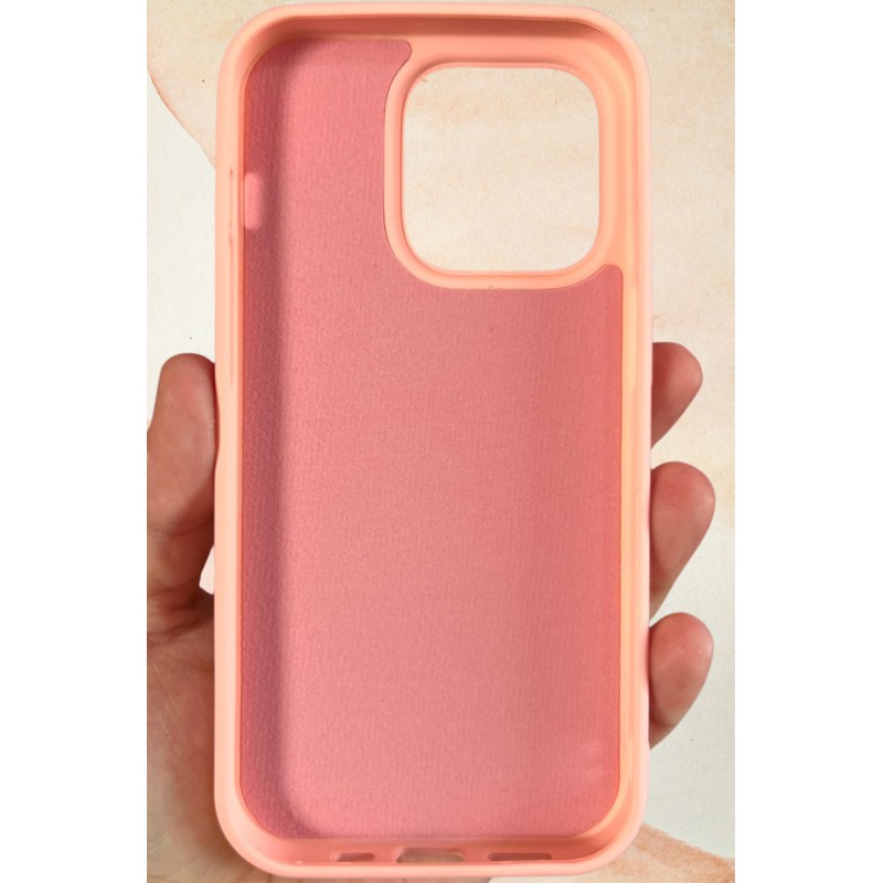 iPhone 14 Pro Yıldız Tozu Premium Pembe Silikon Kılıf